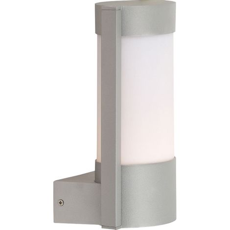 Wandlampe Wandleuchte Hauswandlampe Außenleuchte Außenlampe, Wetterfest IP44, silber, 1x LED 23W 180Lm warmweiß, HxL 26x14,5cm