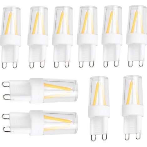 Lot de 10 ampoules LED G9 1,5 W AC110 V à deux broches pour lustre, plafonnier et applique murale (1/5)