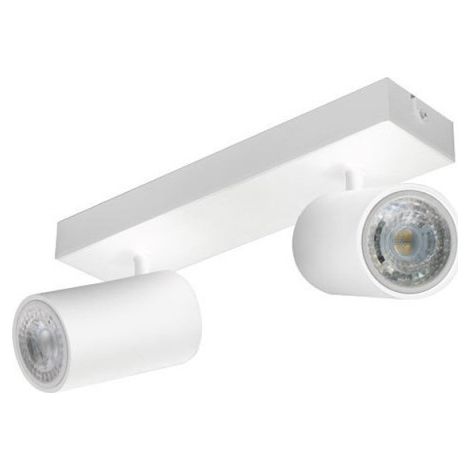 Spot double blanc orientable et inclinable – 2 ampoules LED GU10 7W max – Orientation 350° horizontalement et 90° verticalement – IP20 – Millumine (1/3)