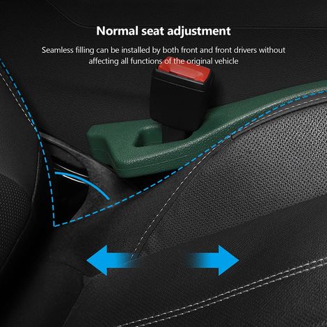 (A-1pc vert) Bloqueur d'espace pour siège auto, combleur d'interstices, en cuir PU souple, étanche, bouchons de couture latérale, pour l'intérieur général de l'automobile (1/5)