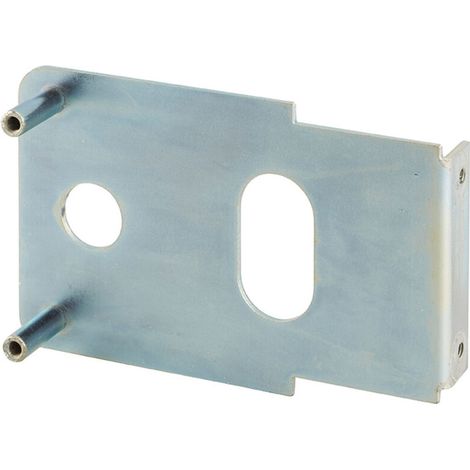 Plaque de fixation à souder pour serrure horizontale – Acier zingué – Dimensions 140x88mm – Compatible avec cylindre profilé (1/5)