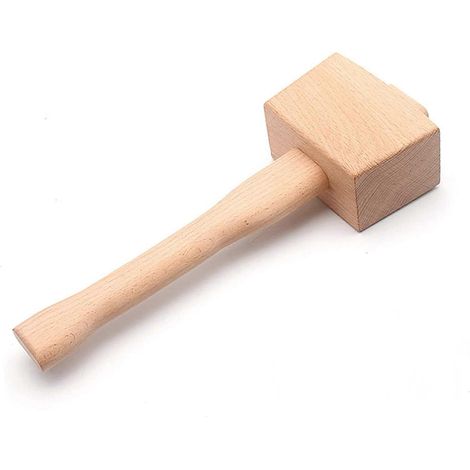 Marteau en bois, outil professionnel pour le travail du bois, marteau en hêtre massif, ciseau sculpté, partie en caoutchouc, 245 mm (1/5)