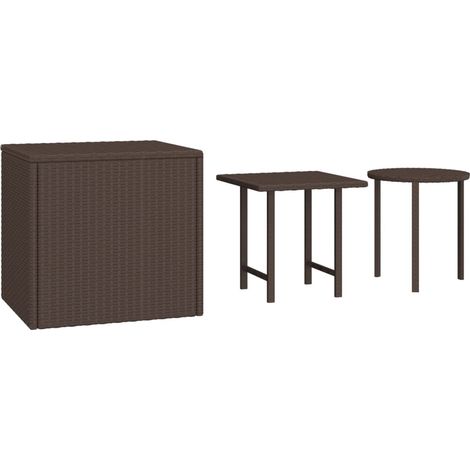 Maison Exclusive - Garten-Beistelltische 3 Stk. Braun Poly Rattan