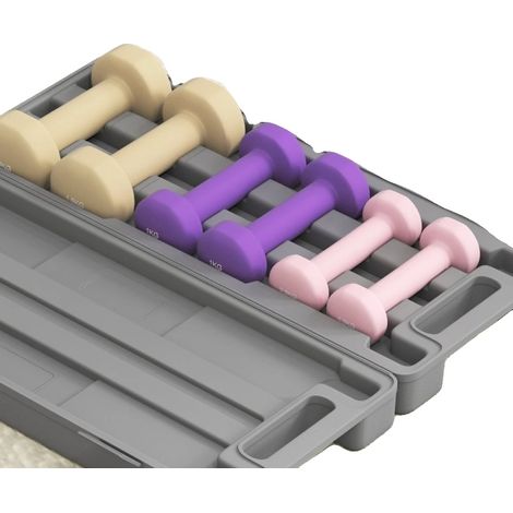 Juego de mancuernas ajustables, caja de almacenamiento portátil, entrenamiento de fuerza, 0,5 kg 1 kg 1,5 kg (1/2)