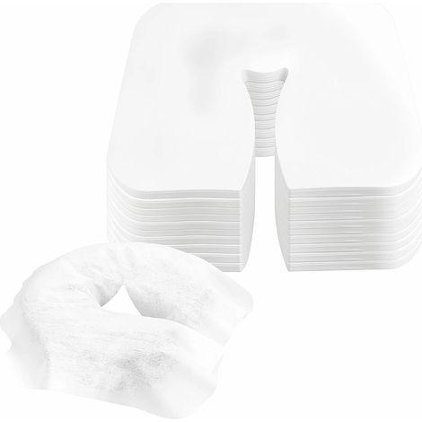 200 Pièces Housses de Protège Têtiere pour Table Massage 35x30cm Coussin Jetable avec Fente Nasale pour Appui Tete de Table de Massage et Spa Serviettes Jetables (1/5)