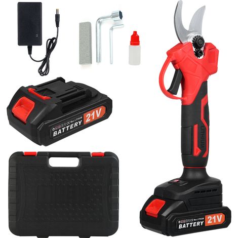 Forbici da potatura elettriche brushless da 300 W, diametro di taglio 30 mm, con 2 batterie ricaricabili da 1500 mAh, motore brushless (1/5)
