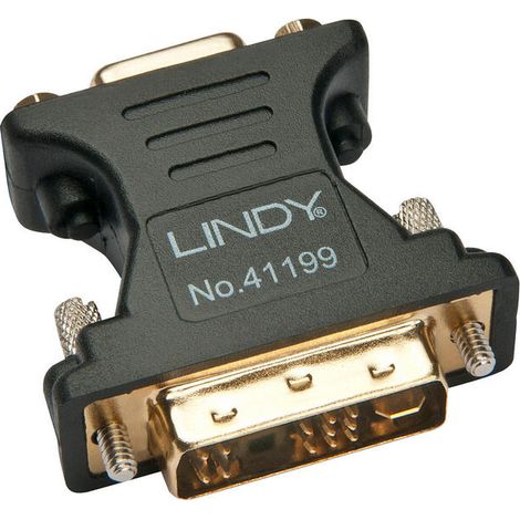 Lindy 41199 cambiador de género para cable VGA DVI-I Negro, Oro (1/2)