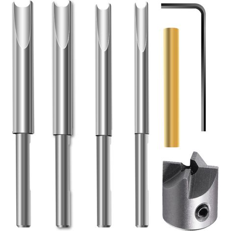 Kit de taille-crayons, système de taille-crayons, jeu de fraises de 7 mm, 8 mm, 3/8 de pouce et 10 mm, tige de fraise, tête de coupe, adaptateur à douille, clé hexagonale (1/5)