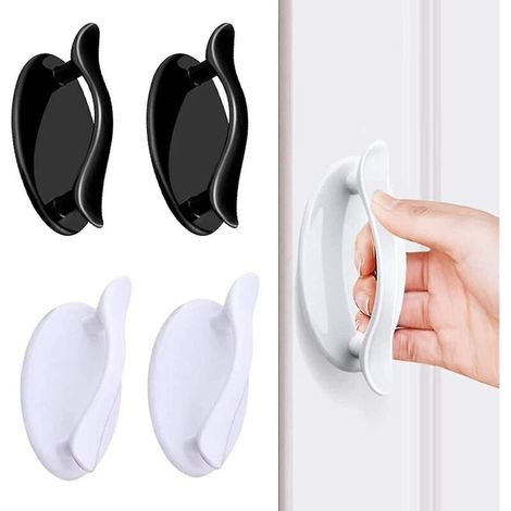 Lot de 4 poignées de fenêtre autocollantes, poignées adhésives pour portes coulissantes et placards. (1/5)