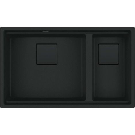 Franke Kubus 2 - Évier en fragranit KNG 120/2, 76x46 cm, noir mat 125.0718.492 (1/2)