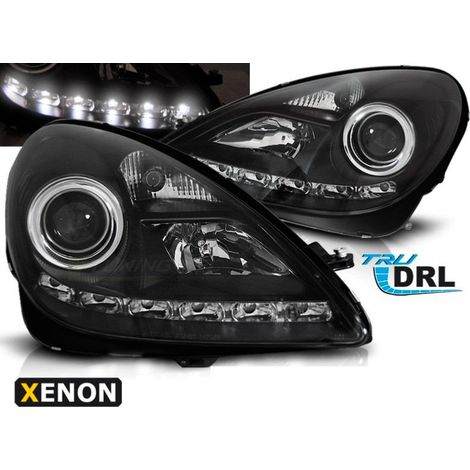 Paire de feux phares Mercedes SLK R171 04-11 Xenon DRL Noir-40507929