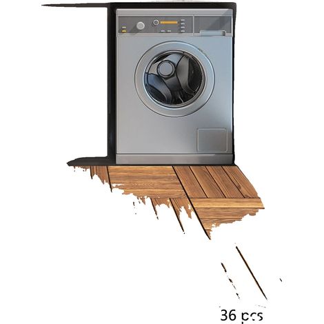 Baldosas de madera de acacia para terraza, 30 cm x 30 cm, capacidad de carga de 6613 lb, 8,66 mm de espesor, respaldo de PE. (1/5)