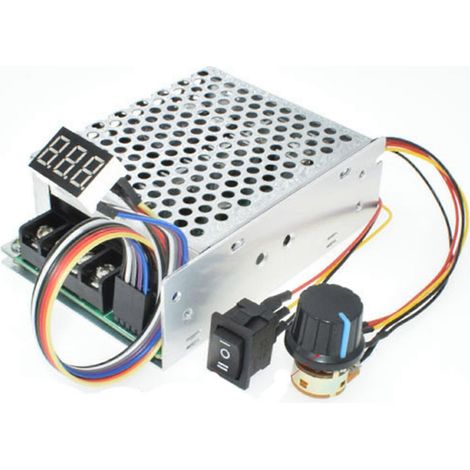 Régulateur de vitesse pour moteur de forte puissance 60 A, contrôleur de vitesse pour moteur 10-55 V avec affichage LED et potentiomètre de vitesse variable (1/5)
