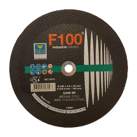 Disque à tronçonner F100 Acier Inox Ø300x3.5x20mm - 1113055 - SEA