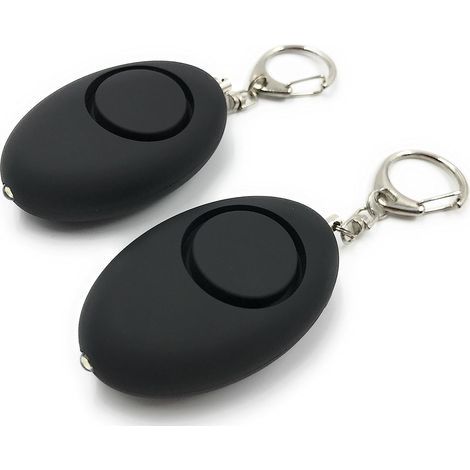 Pack de 2 alarmes de poche, auto-défense, sirène 140dB, lampe LED (noir) (1/5)