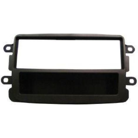 Facade autoradio 1DIN compatible avec DACIA DOKKER ap12 - GRIS FONCE - avec vide poche