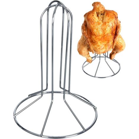 Rejilla para asar pollo, soporte vertical de acero para asar aves. (1/3)