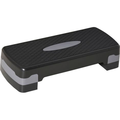 Stepper fitness réglable 2 hauteurs (10/15 cm) - 68x29x15 cm - Noir/gris - Entraînement aérobique efficace (1/5)