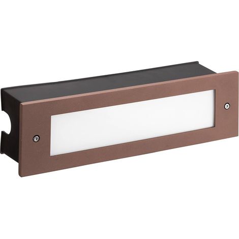 Leds-C4 Micenas - Applique Murale Extérieure LED Encastrée Marron 29.8cm 1140lm 3000K IP65