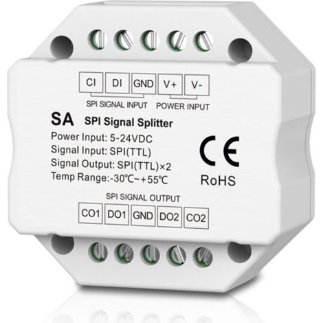 Répartiteur de signal RGB / RGBW - SPI - Alimentation 5-24V DC pour éclairage LED (1/5)