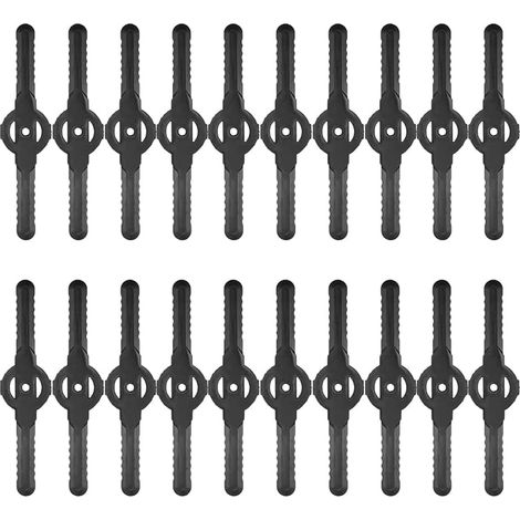 Lot De 20 Lames De Rechange En Plastique Pour Coupe-Bordure, Lame En Plastique Debroussailleuse, Accessoires Pour Coupe Bordure Sans Fil Garniture De Jardin (A,Noir20) (1/5)