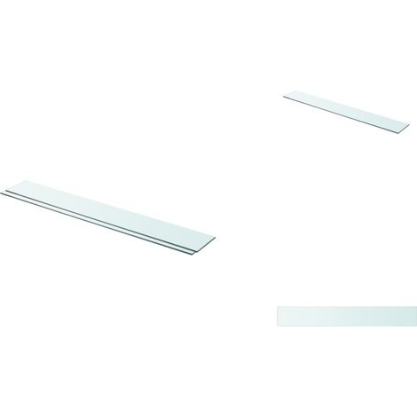Panneaux d'étagère 2 pcs Verre Transparent 90 x 12 cm - Etagere Murale - Étagère Verre - Étagère Transparente - Décoration Murale - Rangement Mural (1/3)