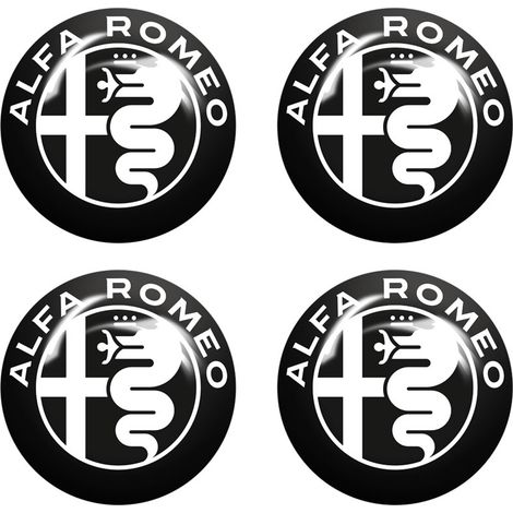Alfa Romeo Adesivi 3D Logo - Colore: NERO - Dimensione: 9 MM