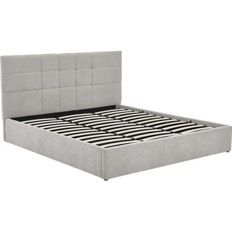 [NEW VERSION]Letto con contenitore 180 x 200 cm Tessuto Grigio - HOPEYA (1/5)