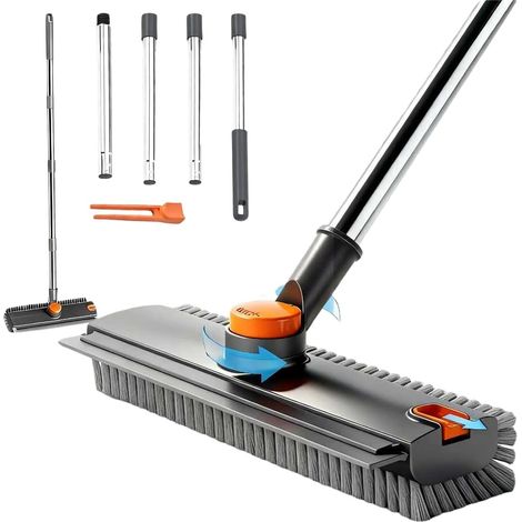 Brosse De Sol - Tete Pivotante 360 Degres - Manche Telescopique 76 2 A 127 Cm - Pour Patio Garage Douche - 1 Unite (1/5)
