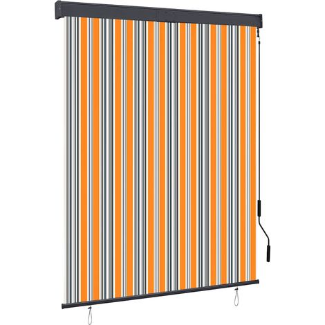 Store enrouleur extérieur 140x250 cm jaune et bleu