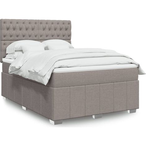 Boxspringbett mit Matratze Taupe 140x200 cm Stoff