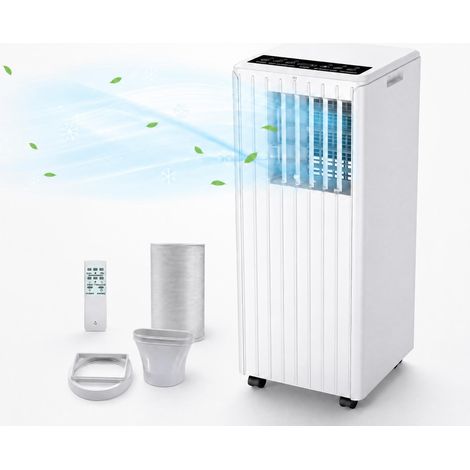 Mobiles Klimagerät 7.000 BTU, 3-in-1: Schnelle Kühlung, Luftentfeuchter 36 l/Tag, 2 Gebläsestufen, Schlafmodus, Fernbedienung, 24h-Timer