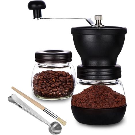 Accessoire pour moulin à café, 325 ml, céramique, verre, portable, manuel, pour le dosage, le nettoyage ou l'entretien lors de la préparation du café expresso.-AquaForge (1/5)