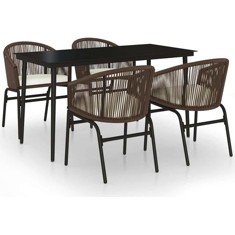 Maison Exclusive - 5-tlg. Garten-Essgruppe Braun (1/5)