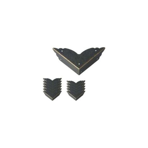 Set di 12 protezioni angolari in metallo vintage - Stile antico - Protezione bordi mobili - Per tavoli, cassettiere, portagioie - Crezuo