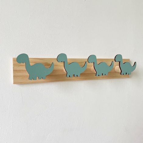 Crochet Dinosaure - 40 x 7 cm - Pour Chambre Enfant - Accroche Vêtements et Accessoires - Auto-Adhésif - 1 Pièce (1/5)