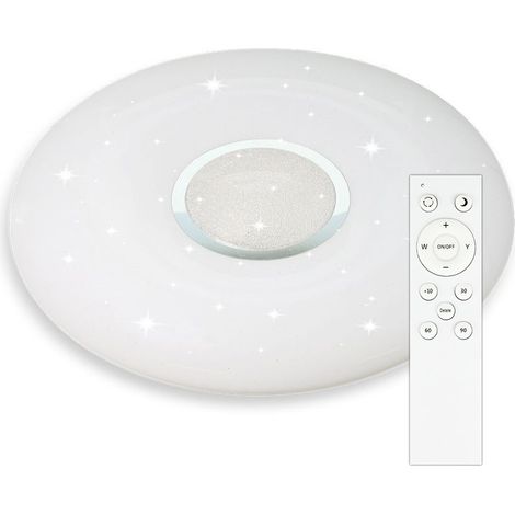 Lámpara de techo LED redonda V-TAC de 60 W con control remoto, CCT 3 en 1, efecto estrellado, diámetro: 493 mm, alto: 80 mm, regulable
