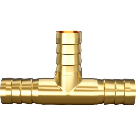 Lot de 1 Raccord Tuyau Laiton, Forme T 3 Voies, 10mm, Pour Eau Air Huile (1/5)