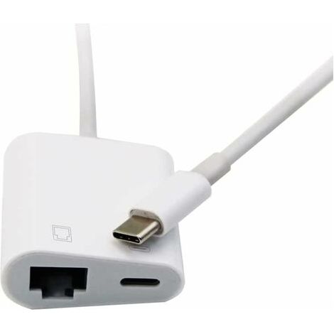 Adaptateur USB C vers Ethernet, adaptateur USB de type C vers Ethernet Gigabit avec port de charge, adaptateur Thunderbolt 3 vers RJ45 LAN (1/5)