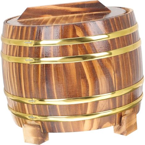 Seau à Riz Vapeur avec Couvercle Récipient de Stockage Alimentaire pour Sushi et Cuisine Japonaise Intérieur Inox Seau Vapeur Domestique Polyvalent (1/5)