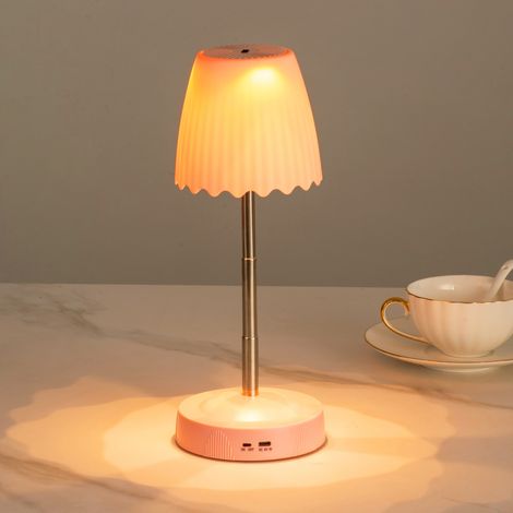 Dekorative Tischleuchte, höhenverstellbar, mit Gestensteuerung und Umgebungslicht, ideal fürs Schlafzimmer, kleine wiederaufladbare Tischleuchte, geeignet für Wohnzimmer, Schlafzimmer, Büro oder Nacht