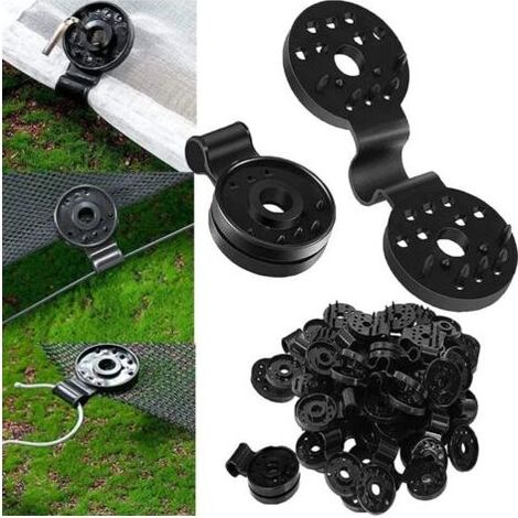 Clips Pour Toile D'ombrage - ABS Anti-UV - Pour Fixation Rapide De Filet De Jardin Et Tissu D'ombrage - 50 Pièces (1/4)