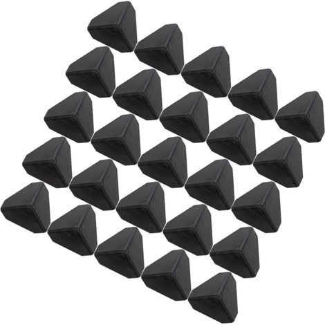 100 protège-coins décoratifs, plastique, noir, pour meubles (1/5)