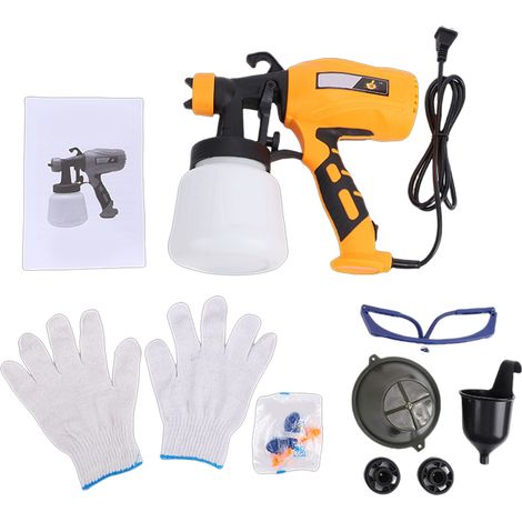 Pistola a spruzzo elettrica con serbatoio da 900 ml, kit portatile ad alta pressione per verniciare recinzioni, tetti e muri. (1/5)