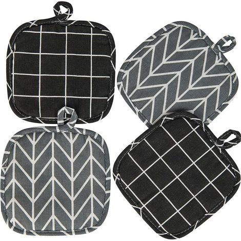 Gants de cuisine et maniques - 1 set, Protection chaleur cuisson four barbecue - Multicolore (1/4)