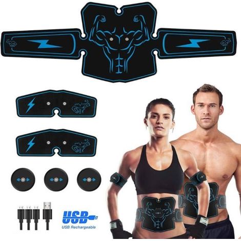 Appareil Abdominal, ABS Trainer EMS Smart Ceinture USB de Charger Electrostimulateur Musculaire Fitness Entraînement (1/3)