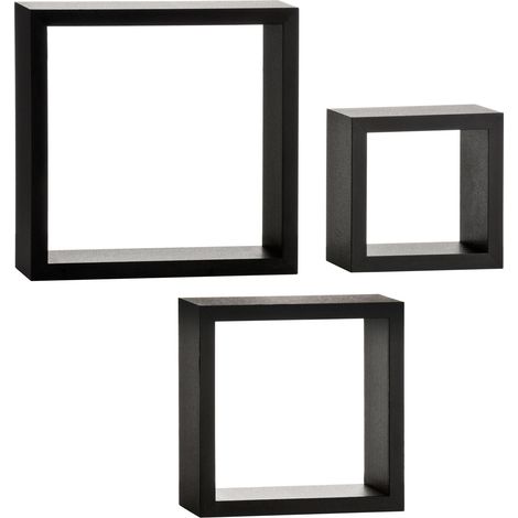 Premier Housewares Black Wall Cubes - Set of 3 (1/5)