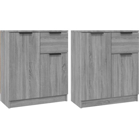 Maison Exclusive - Credenze 2 pz Grigio Sonoma 60x30x70 cm in Legno Multistrato