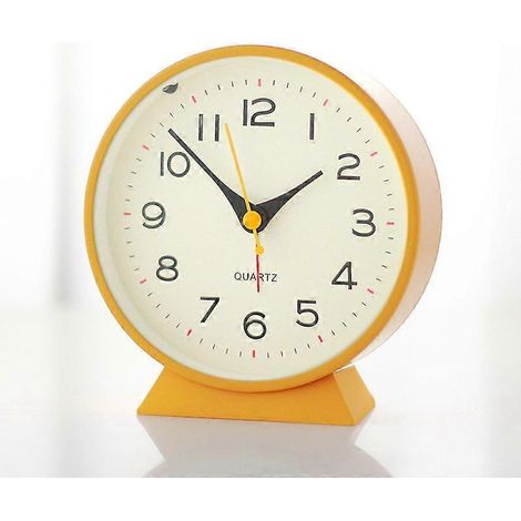 Réveil simple en métal, convient aux garçons et aux filles réveil lumineux créatif pour la table de chevet réveil de bureau réveil silencieux pour chambre d'étudiant 9062 Orange 11 (1/5)
