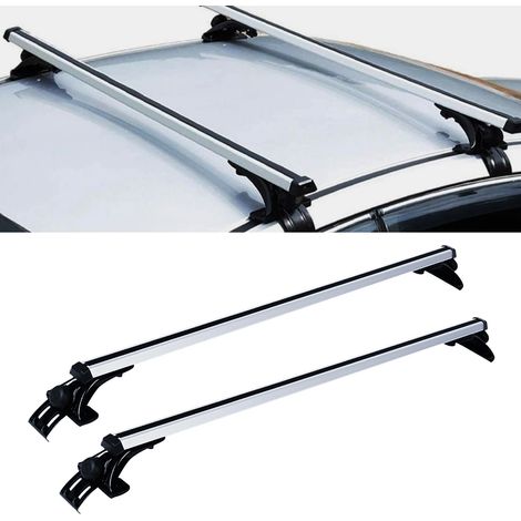 2Pcs Barres de Toit Universelles en Aluminium pour Véhicules, 122 à 130 cm, jusqu'à 75 kg, 146,5 cm (1/5)